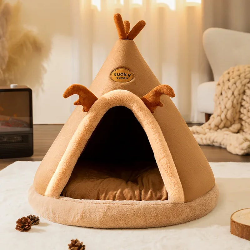 Warm Winter Pet Tent House Cat Bed Cat Dog House Deep Sleep for Puppy Cat Indoor Outdoor Tent with Cushion Pet Supplies 2023 New